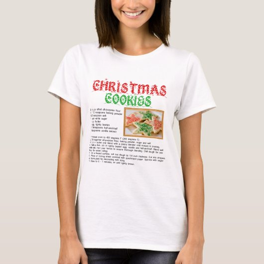 クリスマスのクッキーのレシピ Tシャツ (正面)