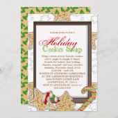 クリスマスのクッキーの交換の休日のパーティ 招待状 (正面/裏面)