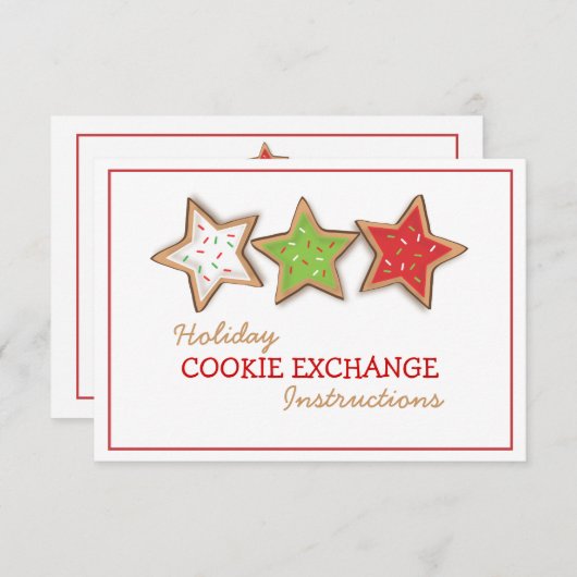 クリスマスのクッキーの交換の休日の招待状 招待状 (正面/裏面)