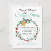 クリスマスのクッキーの交換の招待-ジンジャーブレッドマン 招待状 (正面)