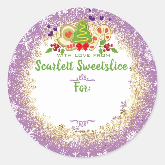 クリスマスのクッキーの休日のベーキングベーカリーからcl ラウンドシール (正面)