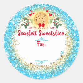 クリスマスのクッキーの休日ベーキングベーカリーから ラウンドシール