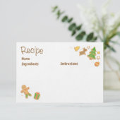 クリスマスのクッキーの図解入りの、写真付きのなレシピカード 招待状 (スタンド正面)