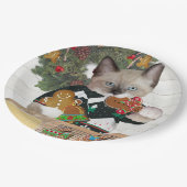 クリスマスのクッキーの子ネコの紙皿 ペーパープレート (アングル)