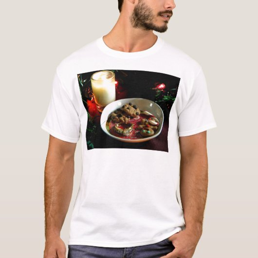 クリスマスのクッキーの蝋燭 Tシャツ (正面)