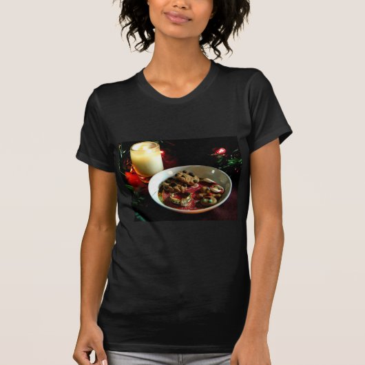 クリスマスのクッキーの蝋燭 Tシャツ (正面)