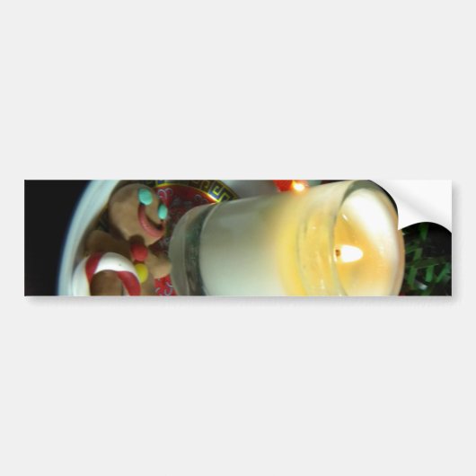 クリスマスのクッキーの蝋燭III バンパーステッカー (正面)