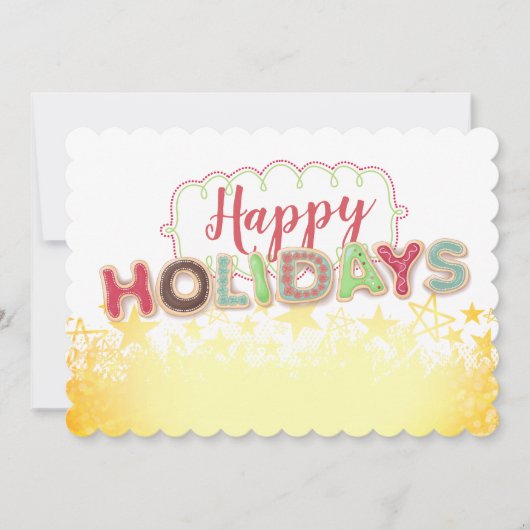 クリスマスのクッキーの言葉の食品ギフトホリデーカード シーズンカード (正面)