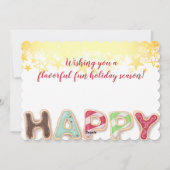 クリスマスのクッキーの言葉の食品ギフトホリデーカード シーズンカード (裏面)