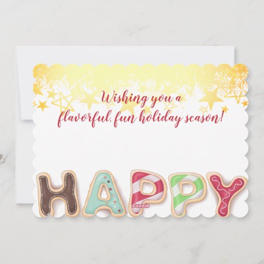 クリスマスのクッキーの言葉の食品ギフトホリデーカード シーズンカード (裏面)