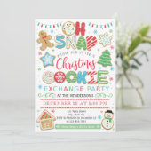 クリスマスのクッキーのExhangeのパーティの招待状の休日 招待状 (スタンド正面)