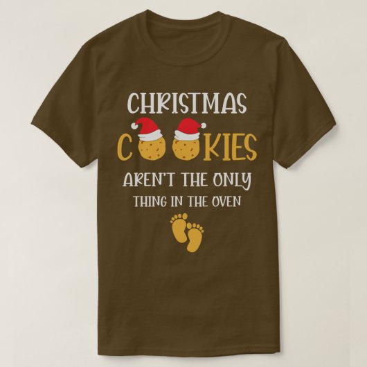 クリスマスのクッキーはオーブンの中で唯一の薄い Tシャツ (デザイン正面)