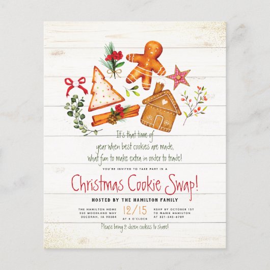 クリスマスのクッキー交換ジンジャーブレッ素朴ドバジェット (正面)