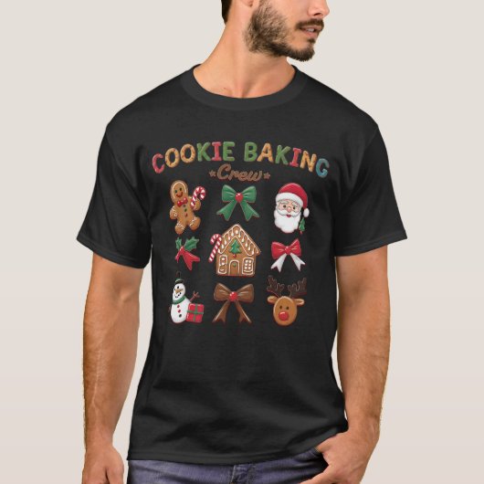 クリスマスのクッキー作りクルー Tシャツ (正面)