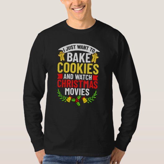 クリスマスのクッキー作り ホリデーベーカリー ジンジャーブレッド Tシャツ (正面)