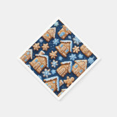 クリスマスのクッキー生姜ブレッドマン冬の休日 スタンダードカクテルナプキン (角)