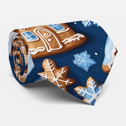 クリスマスのクッキー生姜ブレッドマン冬の休日 ネクタイ (ロール)