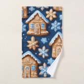 クリスマスのクッキー生姜ブレッドマン冬の休日 バスタオルセット (ハンドタオル)