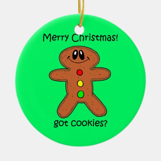 クリスマスのクッキー セラミックオーナメント (正面)