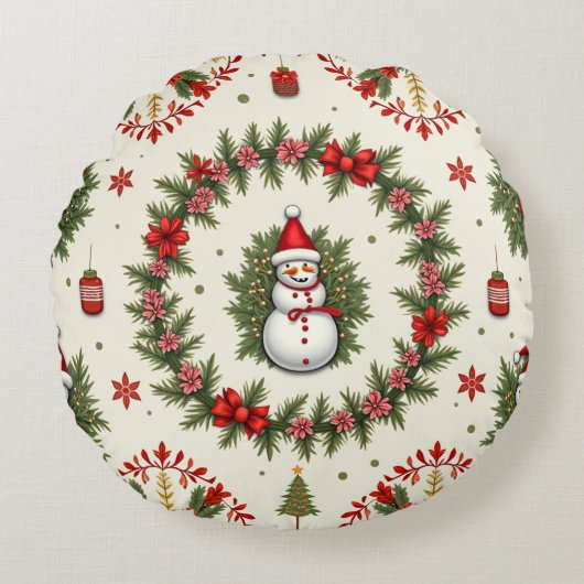 クリスマスのクッション ラウンドクッション (正面)