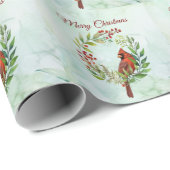 クリスマスのクラシックなカーディナル ラッピングペーパー (ロールコーナー)