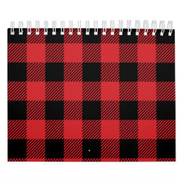 クリスマスのクラシックなバッファローの点検の格子縞パターン カレンダー