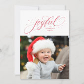 クリスマスのクラシックな喜びを感じる赤い写真 シーズンカード (正面)