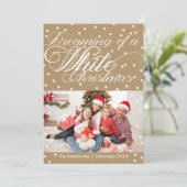 クリスマスのクラフトのホワイトクリスマスの写真カード シーズンカード (スタンド正面)