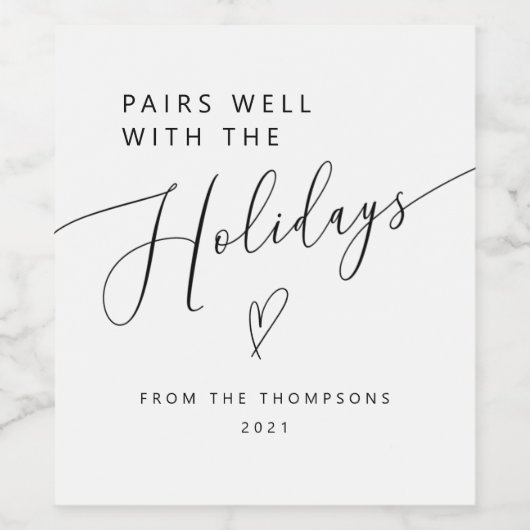 クリスマスのクリスマスとペアを組む ワインラベル (シングルラベル)