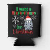 クリスマスのクリスマスにカバがおもしろい欲しい 缶クーラー (正面)