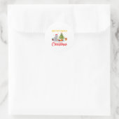 クリスマスのクリスマスにカバが欲しい ラウンドシール (バッグ)