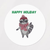 クリスマスのクリスマスにシールを貼る ラベル (デザイン1)