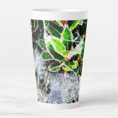 クリスマスのクリスマスにホラーとベリーの霜とクモの巣 カフェラテマグ (正面)