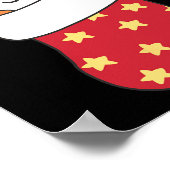 クリスマスのクリスマスに可愛い赤いストッキング ポスター (角)