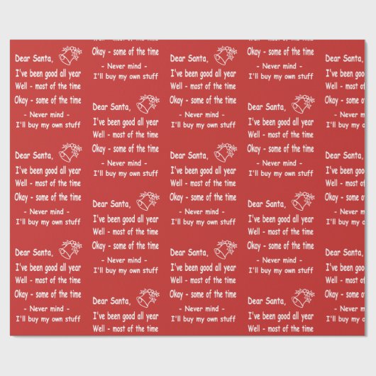 クリスマスのクリスマスのギフト用包装紙の親愛なサンタのおもしろいな手紙 ラッピングペーパー (フラット)