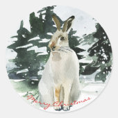 クリスマスのクリスマスのシールのラベルを与える ラウンドシール (正面)