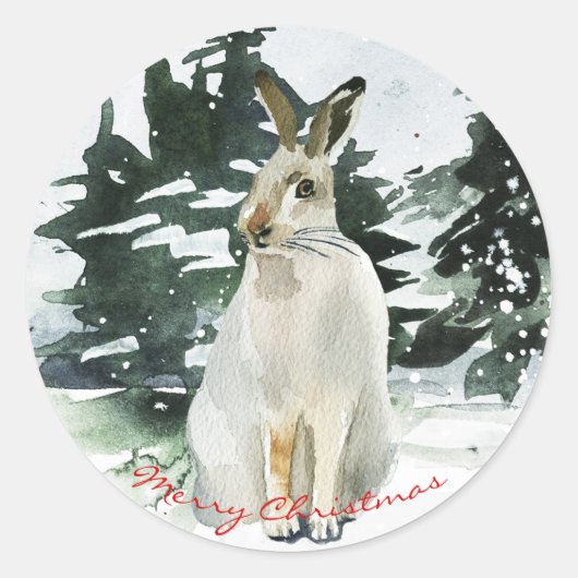 クリスマスのクリスマスのシールのラベルを与える ラウンドシール (正面)