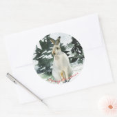 クリスマスのクリスマスのシールのラベルを与える ラウンドシール (封筒)