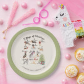 クリスマスのクリスマスの休日のお祝い12犬 ペーパープレート (パーティー)