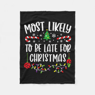 クリスマスのクリスマスサイイに遅れそうだ フリースブランケット