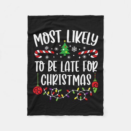 クリスマスのクリスマスサイイに遅れそうだ フリースブランケット (正面)