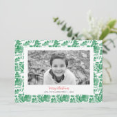 クリスマスのクリスマスフォトカード(緑) シーズンカード (スタンド正面)