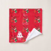 クリスマスのクリスマスホームデコルDIY バスタオルセット (ウォッシュタオル)