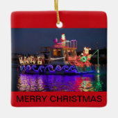 クリスマスのクリスマスボート セラミックオーナメント (正面)