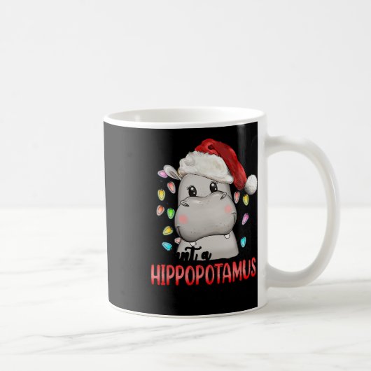 クリスマスのクリスマスHippo Lovにヒッポタマスが欲しい コーヒーマグカップ (右)