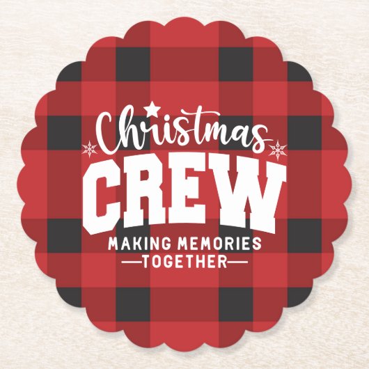 クリスマスのクルーが火傷した ペーパーコースター (正面)