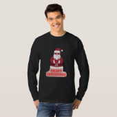 クリスマスのクールなヒップスターサンタTシャツ Tシャツ (正面フル)