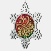 クリスマスのグリッターの音楽的なクレフ、音符記号の休日のオーナメント スノーフレークピューターオーナメント (右)