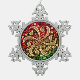 クリスマスのグリッターの音楽的なクレフ、音符記号の休日のオーナメント スノーフレークピューターオーナメント