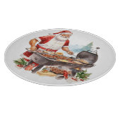 クリスマスのグリルでサンタ カッティングボード (角)